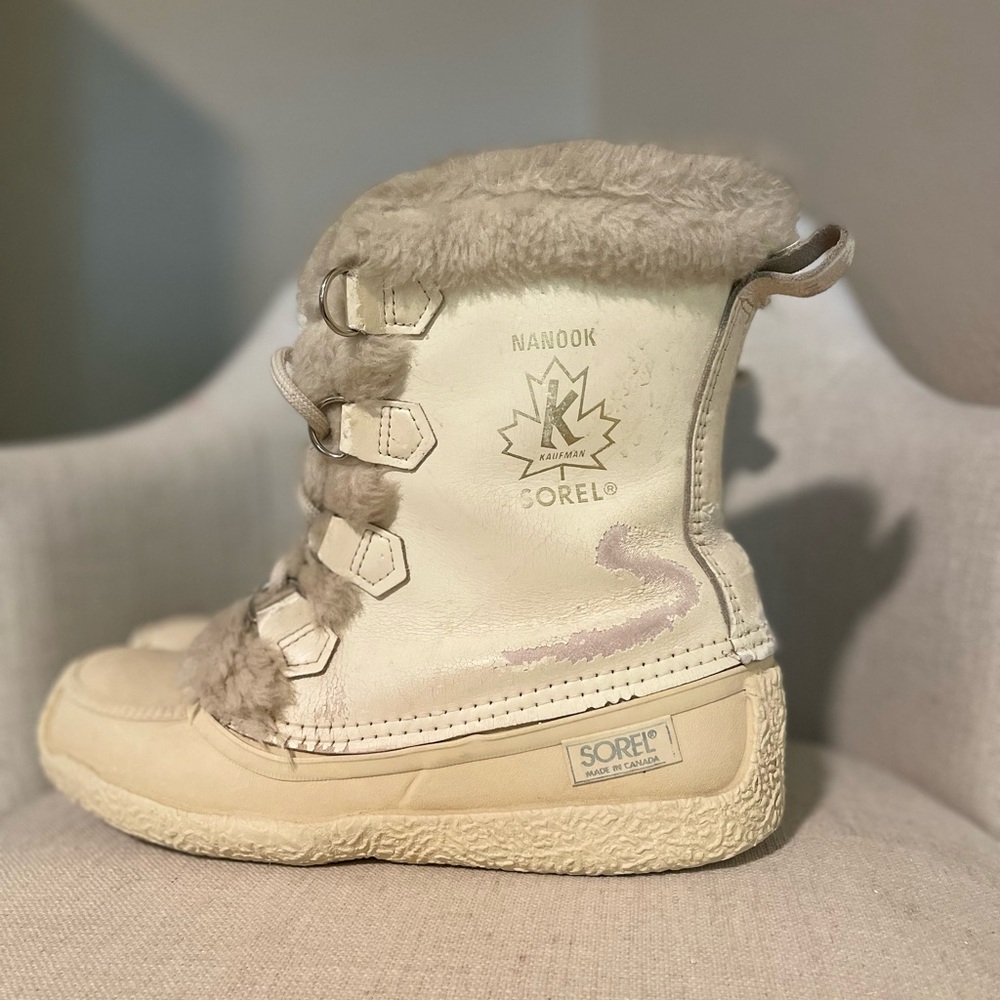 Sorel Cream Fur-Lined Boots